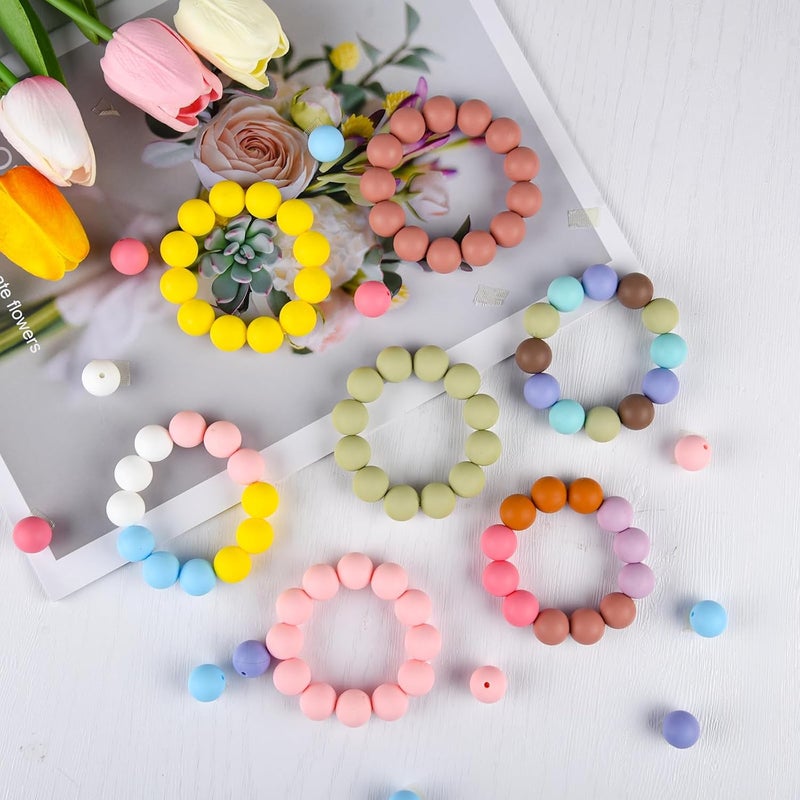 ASTARON 100 Pcs 15mm Silicone Beads for Keychain Making, Light Blue Round Rubber Beads Bulk for Bracelets Beadable Pens Decorations Crafts Supplies - Image 5